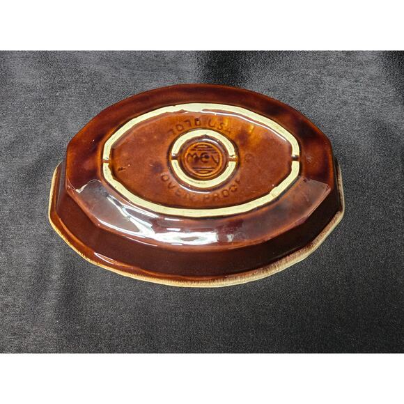 McCoy Pottery Oven Proof Brown Drip Oval Appetizer Veggie Serving Bowl 7071 USA - Picture 4 of 9